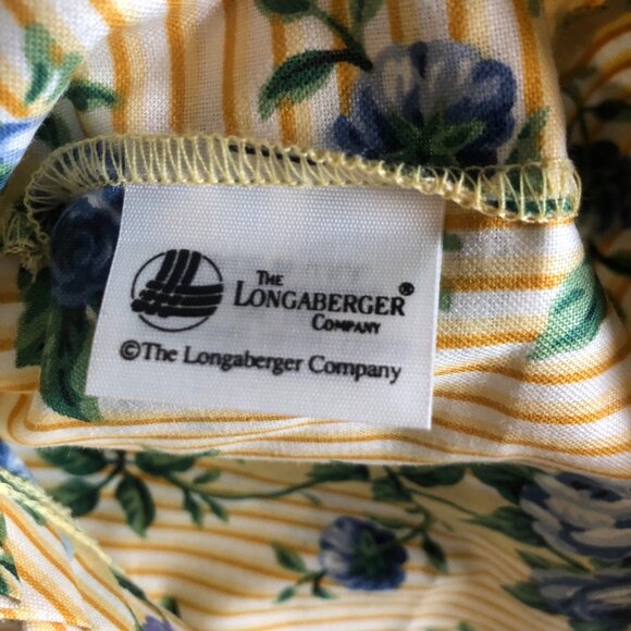 Longaberger Yellow Blue Floral Fabric Basket Liner USA Country CottageCore - Picture 3 of 4